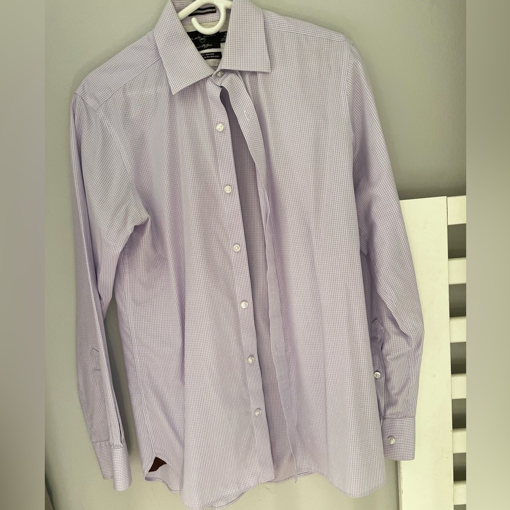 Black Brown 1826 2 Ply Yarn Dress Shirt Lilac Light Purple